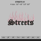 Streets Text Embroidery File 4 size