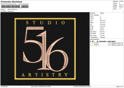 Studio 516 Embroidery File 4 size