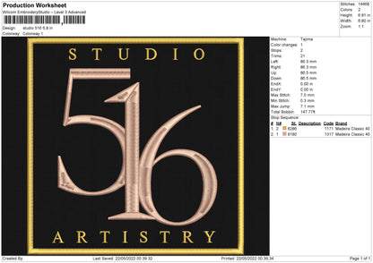 Studio 516 Embroidery File 4 size