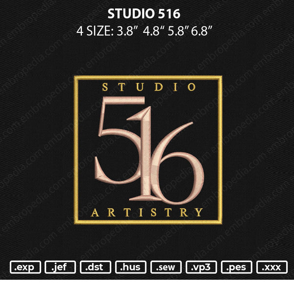 Studio 516 Embroidery File 4 size