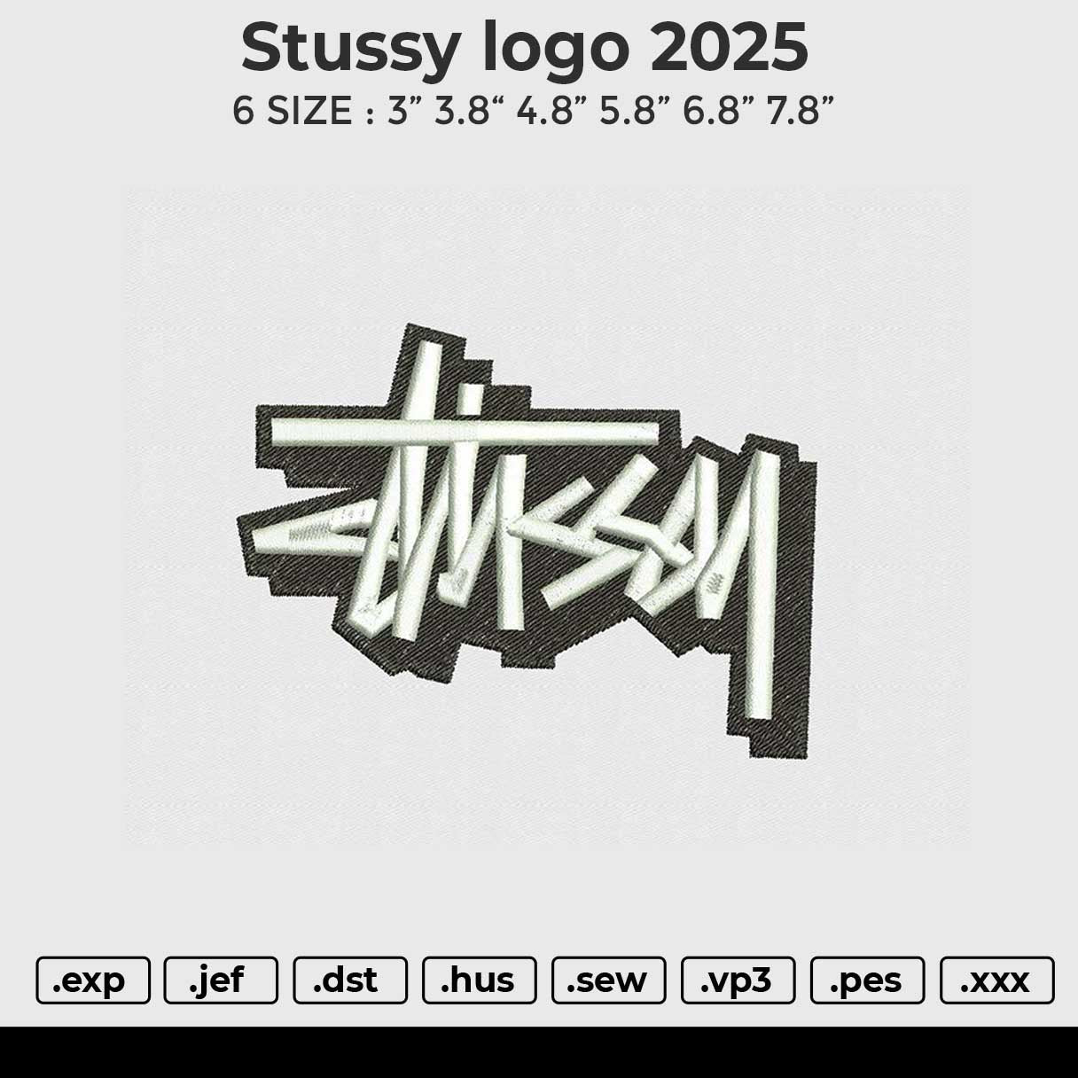 Stussy logo 2025 Embroidery File 6 size