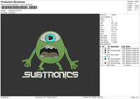 Subtronics V2 Embroidery File 6 sizes