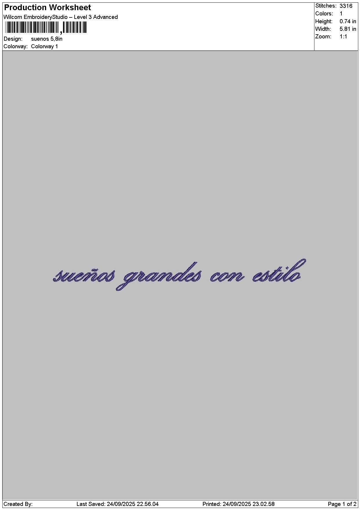 Suenostext Embroidery File 6 sizes