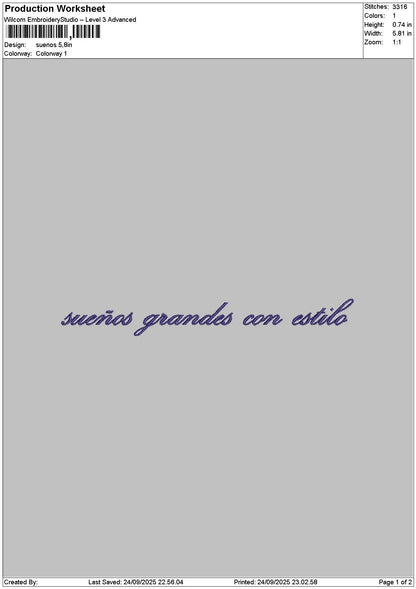 Suenostext Embroidery File 6 sizes