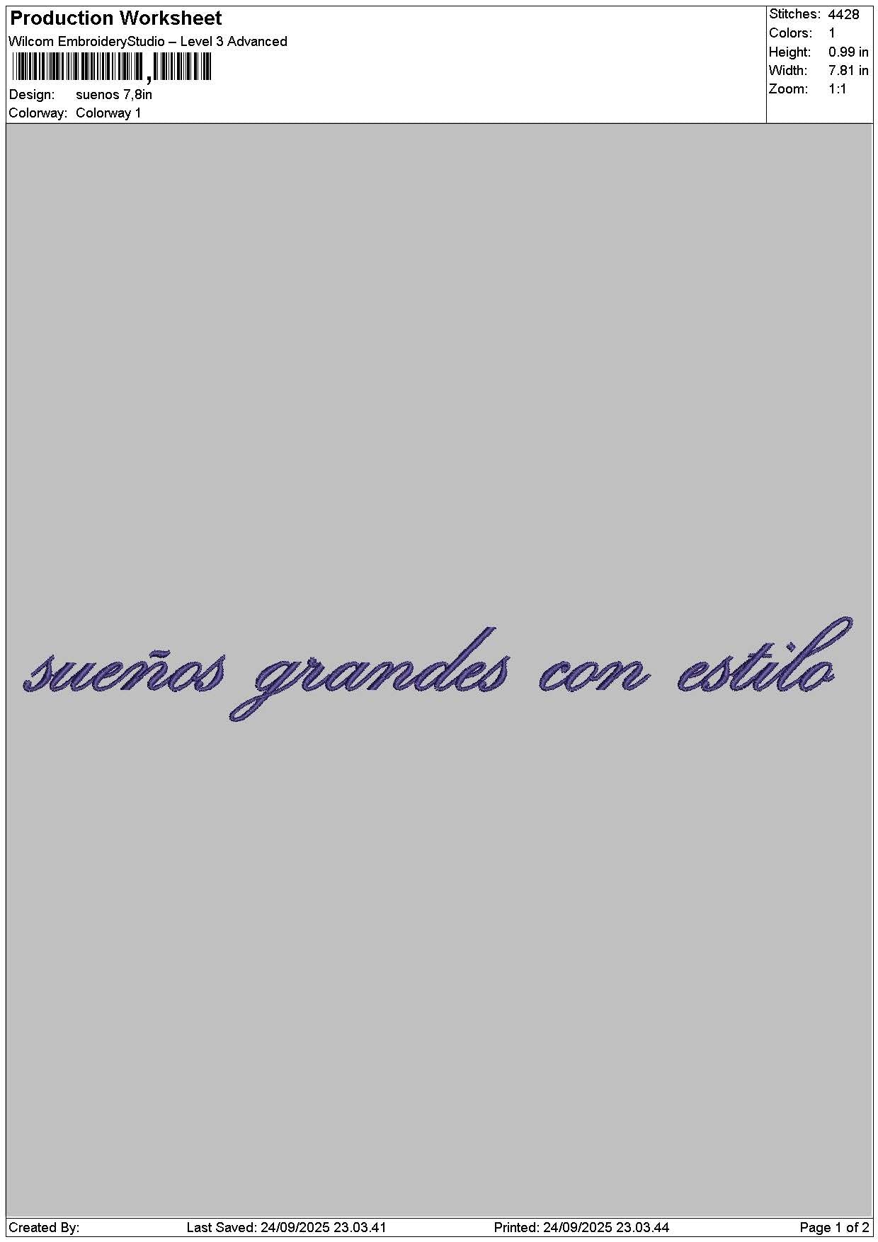 Suenostext Embroidery File 6 sizes