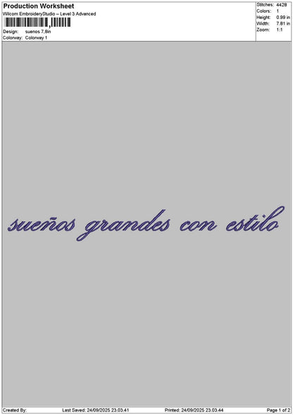 Suenostext Embroidery File 6 sizes