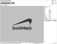 Suicideboys Swoosh Embroidery File 4 size