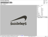 Suicideboys Swoosh Embroidery File 4 size