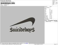 Suicideboys Swoosh Embroidery File 4 size