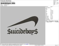 Suicideboys Swoosh Embroidery File 4 size