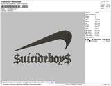 Suicideboys Swoosh Embroidery File 4 size