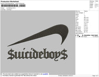 Suicideboys Swoosh Embroidery File 4 size