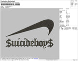 Suicideboys Swoosh Embroidery File 4 size
