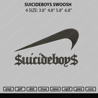 Suicideboys Swoosh Embroidery File 4 size