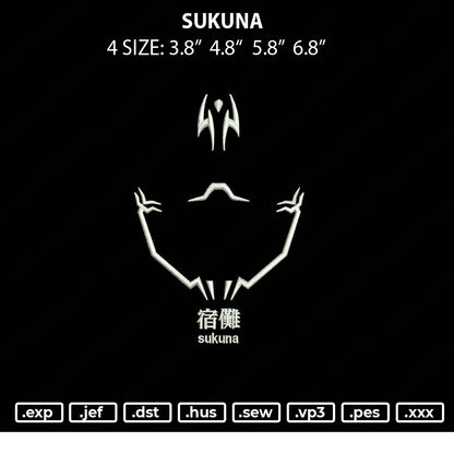 Sukuna Line Embroidery File 4 size