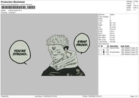 Sukuna Quote Embroidery File 4 size