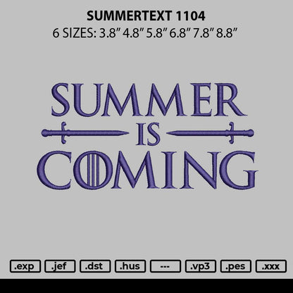 Summertext 1104 Embroidery File 6 sizes