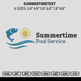 Summertimetext Embroidery File 6 sizes