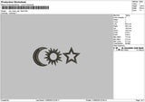 Sun Moon Embroidery File 6 sizes