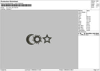 Sun Moon Embroidery File 6 sizes