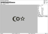 Sun Moon Embroidery File 6 sizes