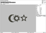 Sun Moon Embroidery File 6 sizes