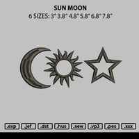 Sun Moon Embroidery File 6 sizes
