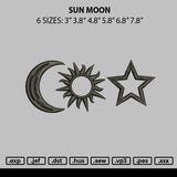 Sun Moon Embroidery File 6 sizes