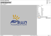 Sun Foundation Embroidery File 5 sizes