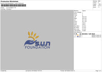 Sun Foundation Embroidery File 5 sizes