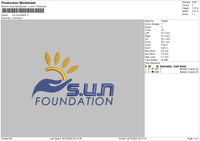 Sun Foundation Embroidery File 5 sizes