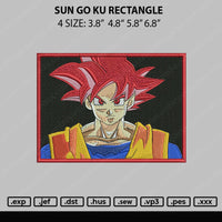 Sun Go Ku Rectangle V2 Embroidery File 4 size