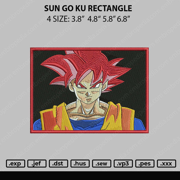 Sun Go Ku Rectangle Embroidery File 4 size