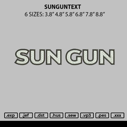 Sunguntext Embroidery File 6 sizes