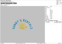 Sunny's Rental Embroidery File 4 sizes