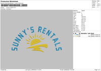 Sunny's Rental Embroidery File 4 sizes