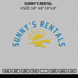 Sunny's Rental Embroidery File 4 sizes