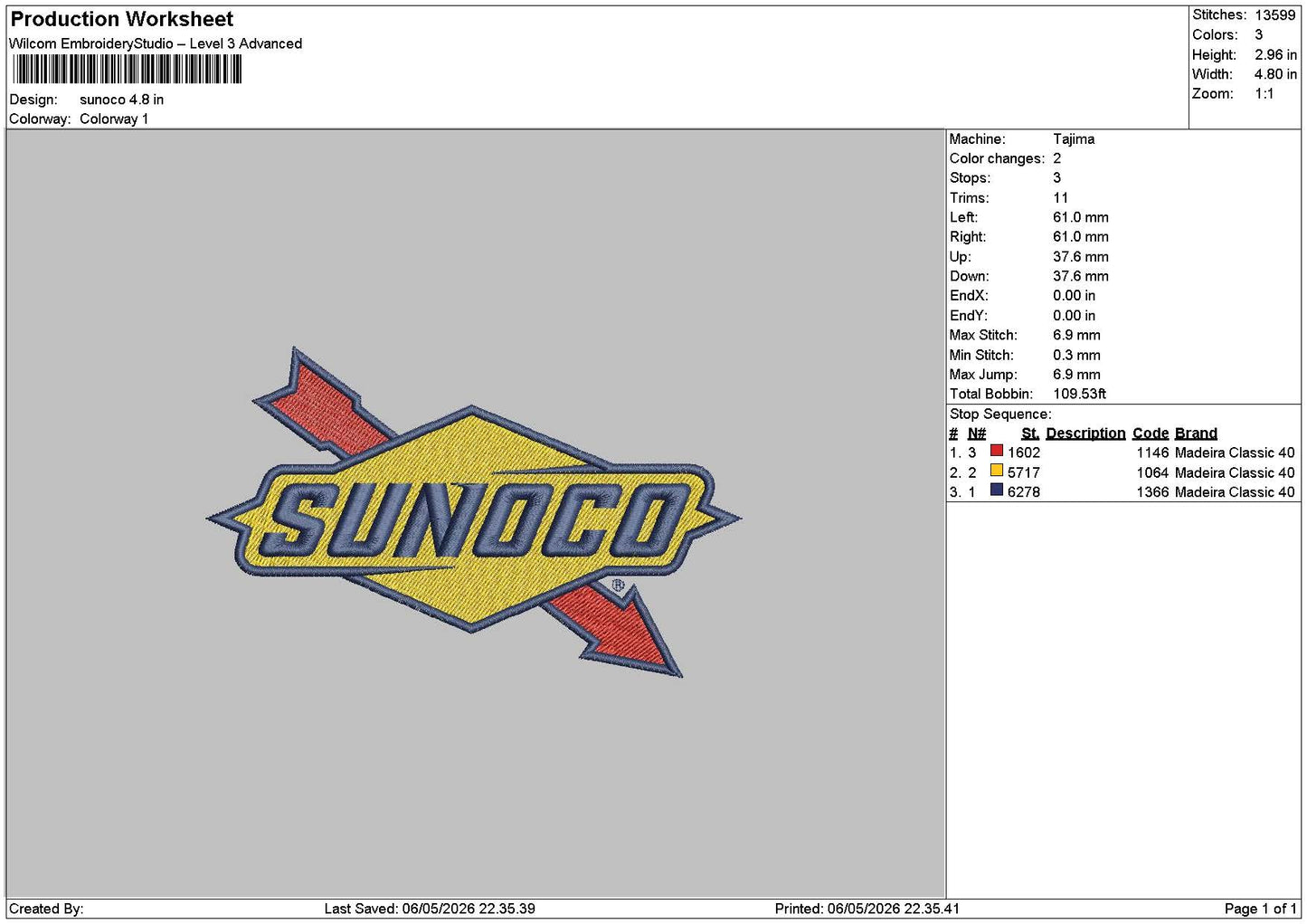 Sunocotext Embroidery File 6 sizes