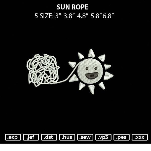 Sun Rope Embroidery File 4 size
