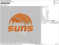 Suns Embroidery File 4 size