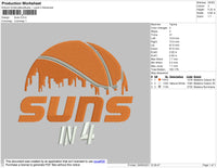 Suns Embroidery File 4 size