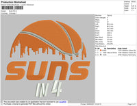Suns Embroidery File 4 size