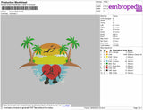 Sunset Heart Embroidery File 4 size