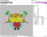 Sunset Heart Embroidery File 4 size