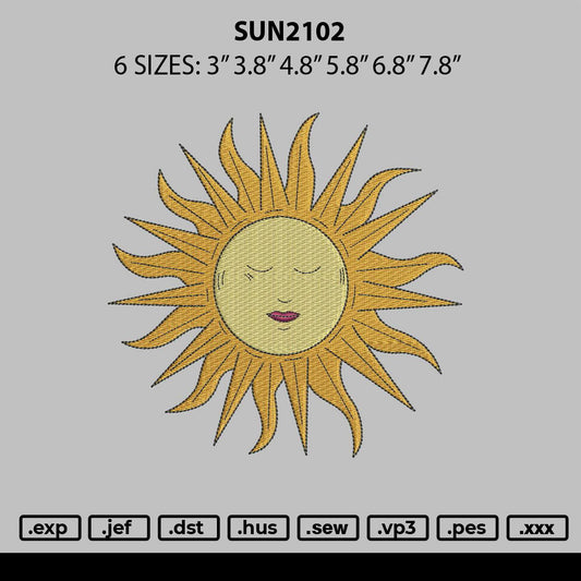 Sun2102 Embroidery File 6 sizes