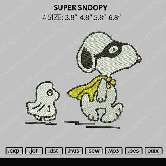 Super Snoopy Embroidery File 4 size