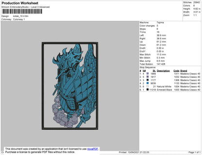 Susano Madara Embroidery File 4 size
