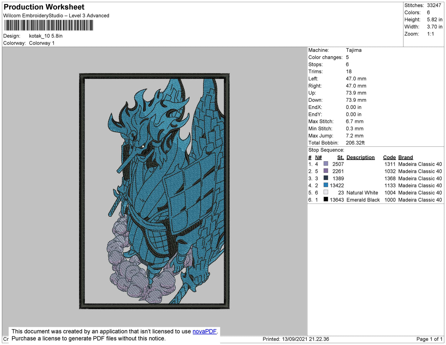Susano Madara Embroidery File 4 size