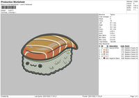 Sushi Embroidery File 4 size