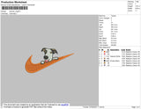 Swoosh Dog Embroidery File 4 size